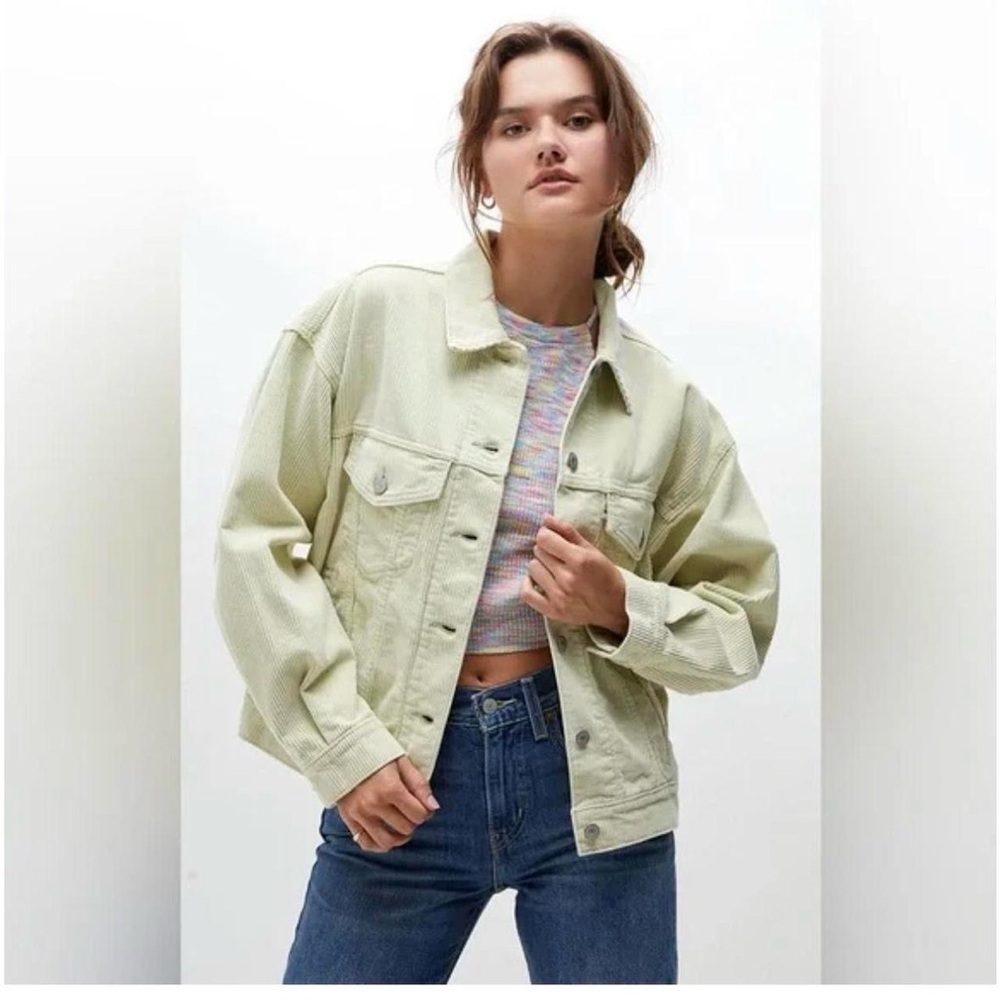 Levi’s NWT 90s Trucker Jacket in Lime Green Corduroy Size XS - Picture 2 of 6